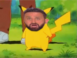 "Pikachu surprised" avec la tête de Hanouna à la place du Pikachu