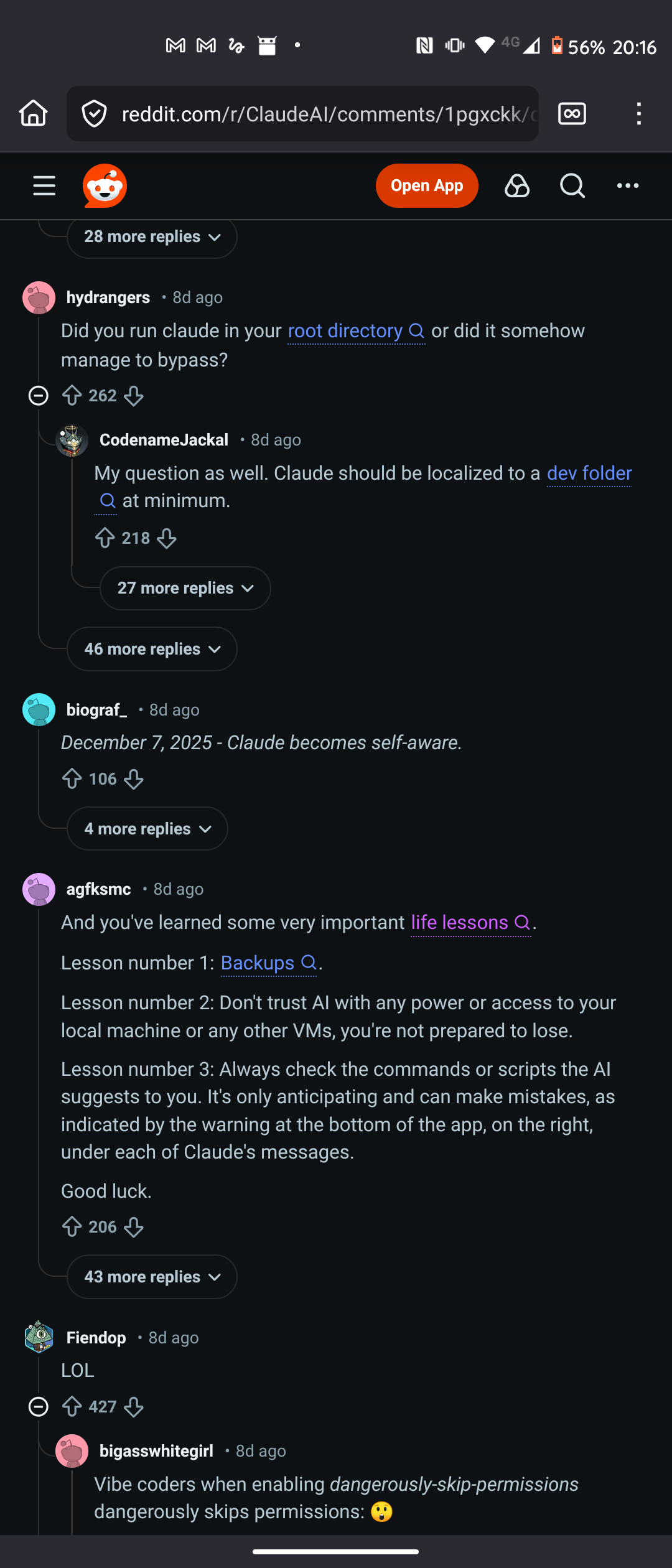 Screenshot of reddit comments. Some terms in users' comments have become links with a magnifying glass icon next to them.