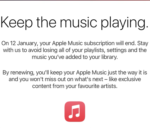 Threatened to lose my music...