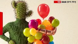 Cactus et ballons pour la campagne «respect» des CFF