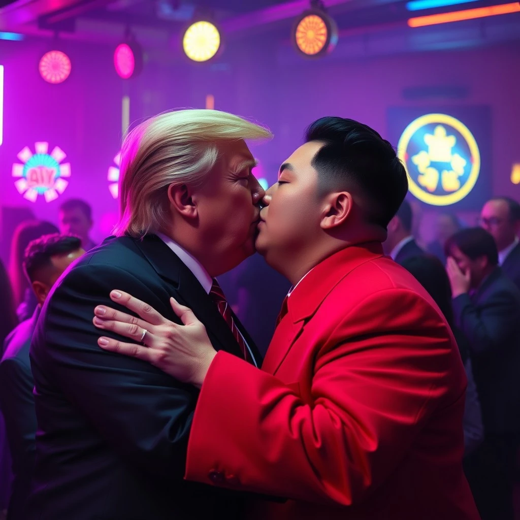 Donald and Kim kissing