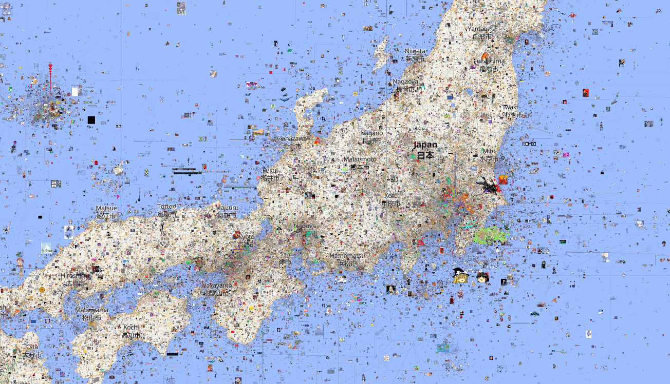 WPlace japan, zoomed out a lot