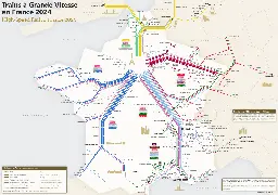 Carte des trains à grande vitesse français en 2024 - Blåhaj Lemmy