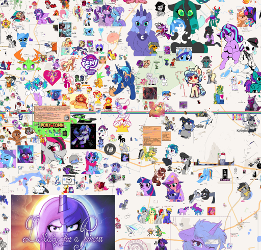 WPlace screenshot: there are My Little Poney drawings everywhere around Pretoria city