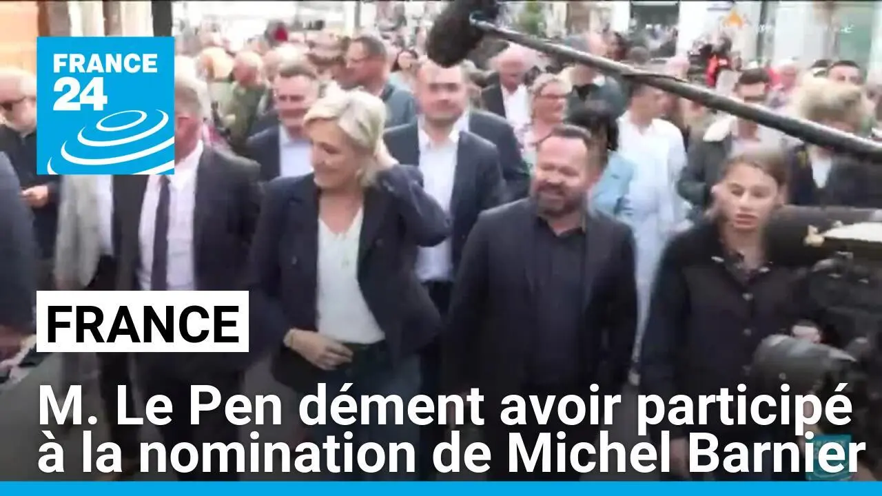 Marine Le Pen dément avoir participé à la nomination de Michel Barnier à Matignon