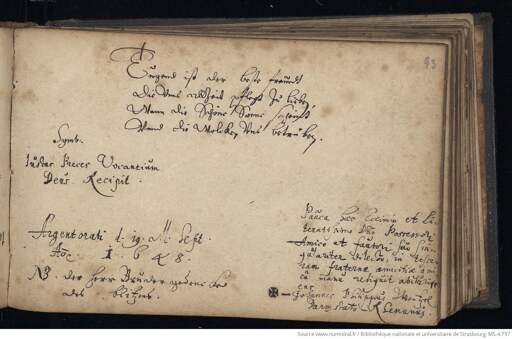 Page d'un carnet comportant des inscriptions manuscrites