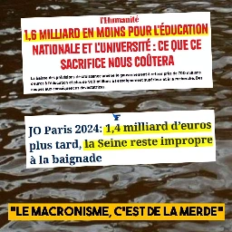 Budget macroniste : 1,6 milliard en moins pour l'enseignement, 1,4 milliard jeté dans la Seine - Contre Attaque